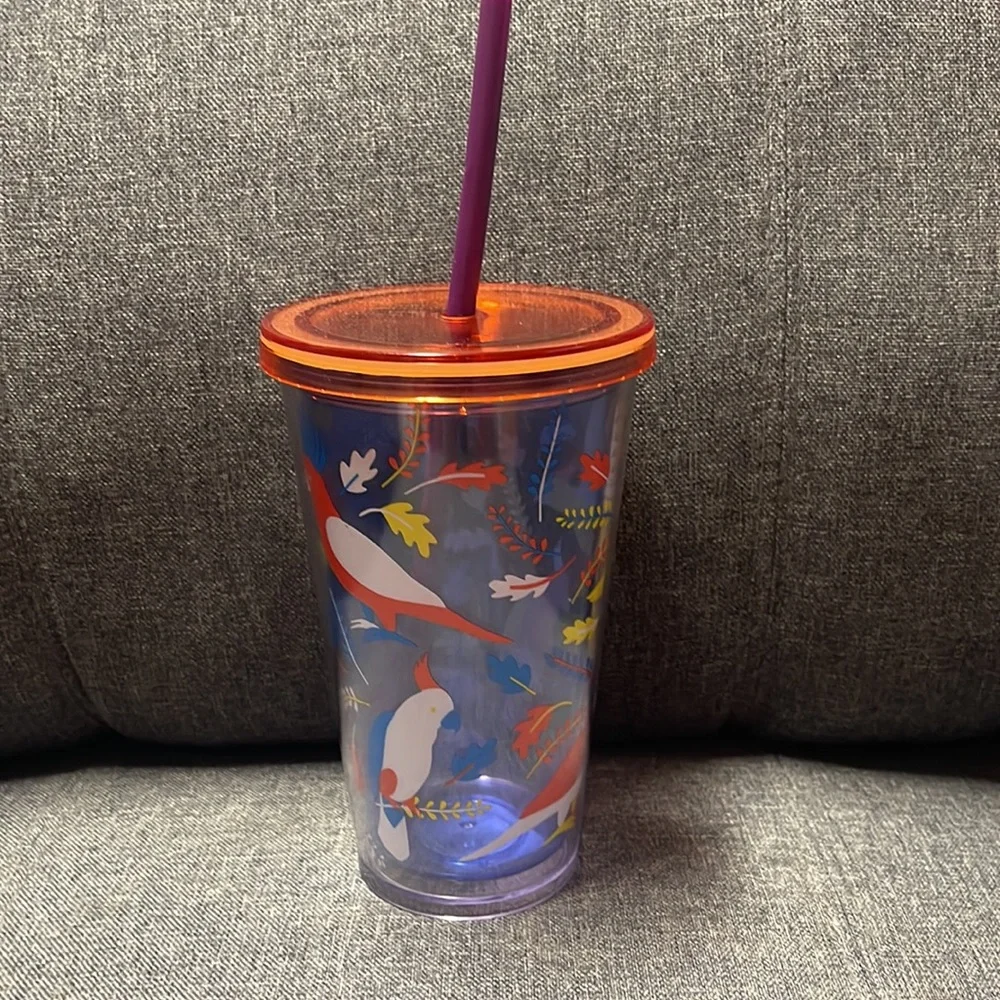 Starbucks Grande Tropical Birds Tumbler with Straw